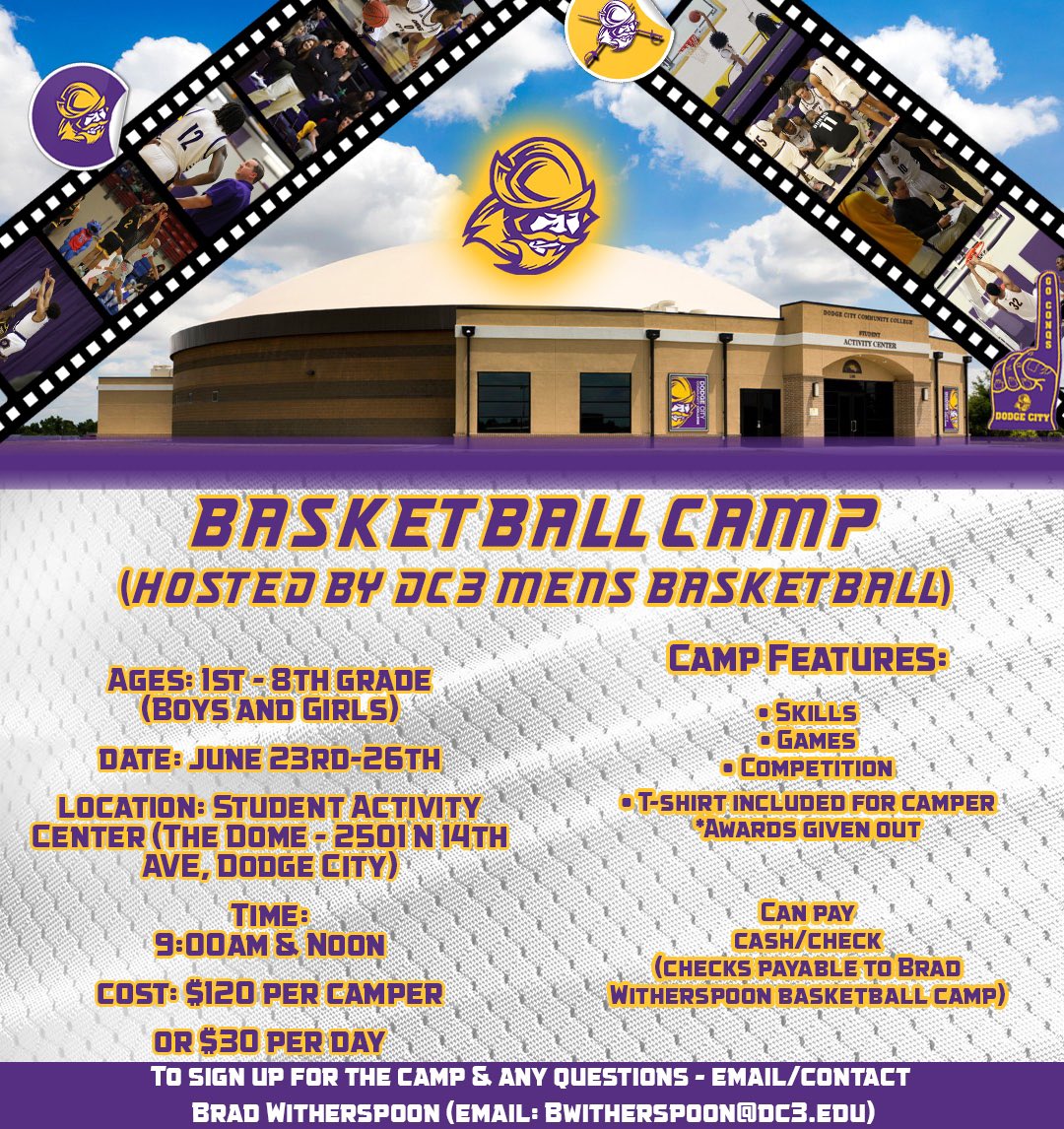 Dodge City Men’s Basketball (@goconqsmbb) on Twitter photo CAMP DATE ANNOUNCED 🔥
Come out June 23rd-26th.
Info Below!
<a href="/GoConqs/">Dodge City CC Conquistadors</a> <a href="/DodgeCityCC/">Dodge City CC</a> <a href="/city_dodgecity/">City of Dodge City</a> CAMP DATE ANNOUNCED 🔥
Come out June 23rd-26th.
Info Below!
<a href="/GoConqs/">Dodge City CC Conquistadors</a> <a href="/DodgeCityCC/">Dodge City CC</a> <a href="/city_dodgecity/">City of Dodge City</a>
