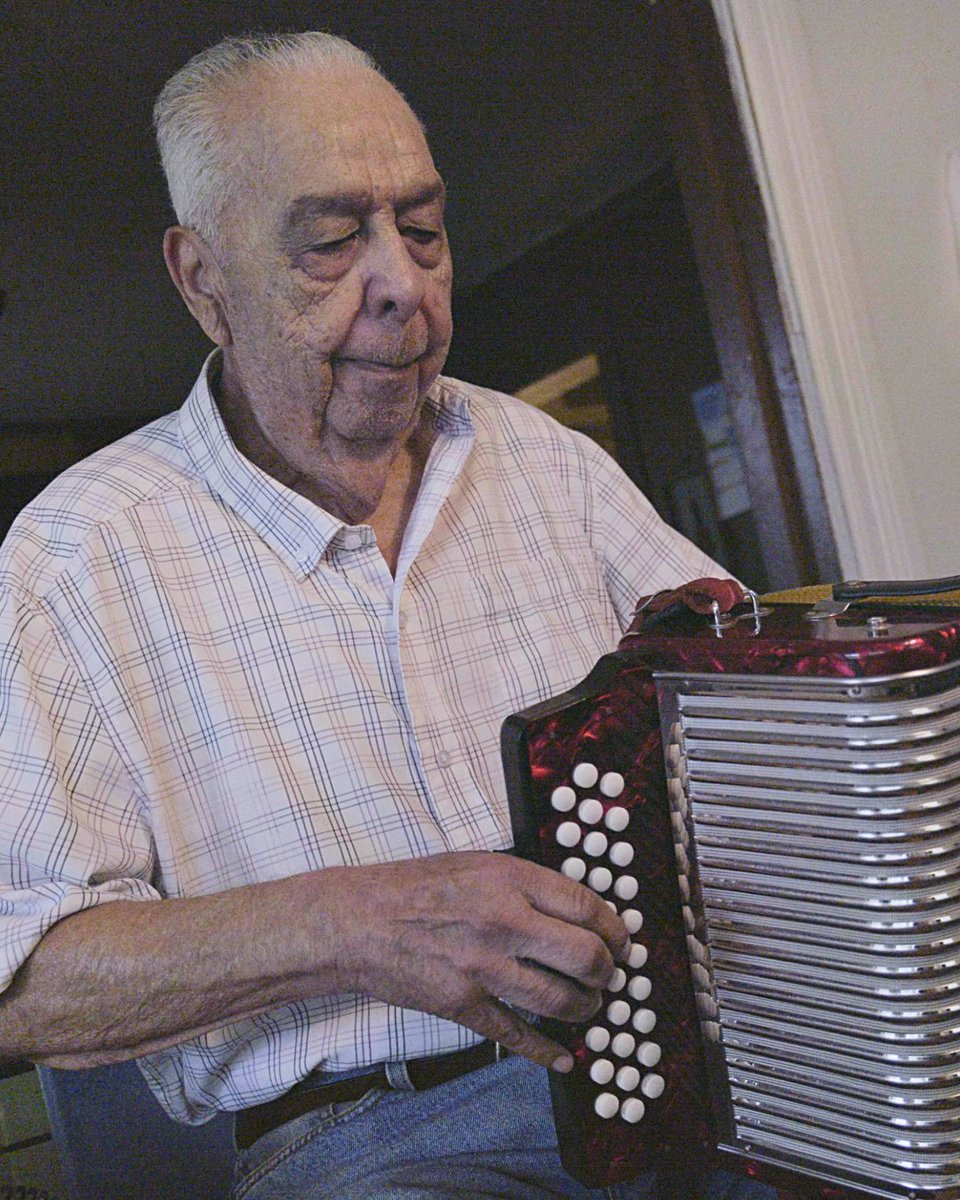 "On Cinco de Mayo, it's Johnny's Day."
The legendary Johnny Degollado, a 90-year-old conjunto music legend, still plays his accordion when the mood is right. His cultural impact lives on at the Southeast Health &amp; Wellness Center. 

Read more ➡️ bit.ly/4jDoED9
