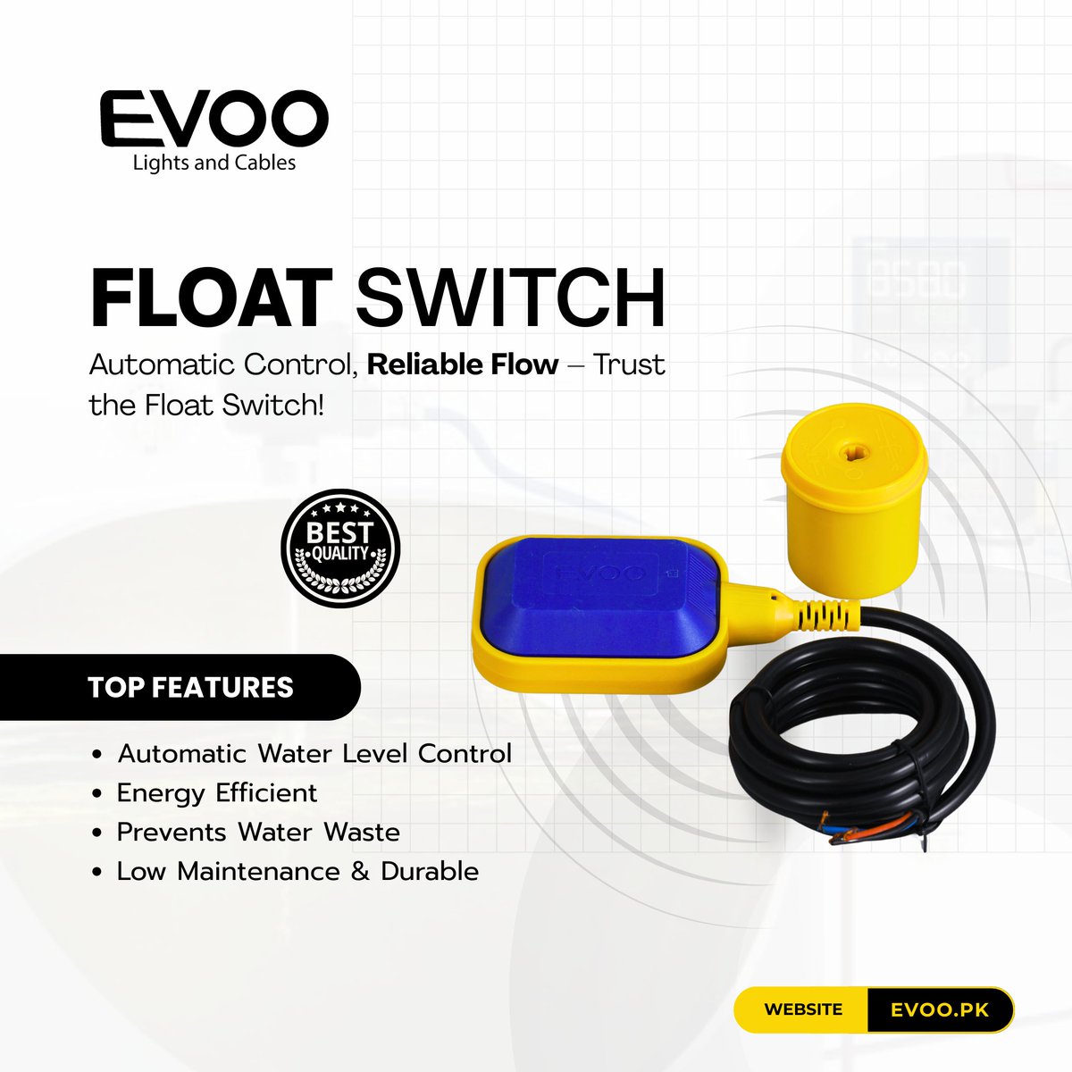 evoopak's tweet image. Smart Water Control Starts With EVOO Float Switch โ Reliable, Efficient, And Built To Last!
.
#EVOO #FloatSwitch #WaterLevelControl