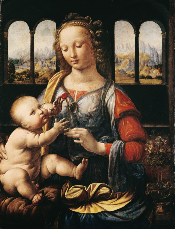 _Hohepriesterin's tweet photo. "Madonna mit der Nelke" von Leonardo da Vinci (geb. 1452, vermutlich in Anchiano bei Vinci (Toskana); gest.  1519 auf Schloss Clos Lucé/Amboise)
#art 
#HeiligeJungfrauMaria
#Gottesmutter
#MarienmonatMai
#Maikönigin https://t.co/sN4zrSxCIh