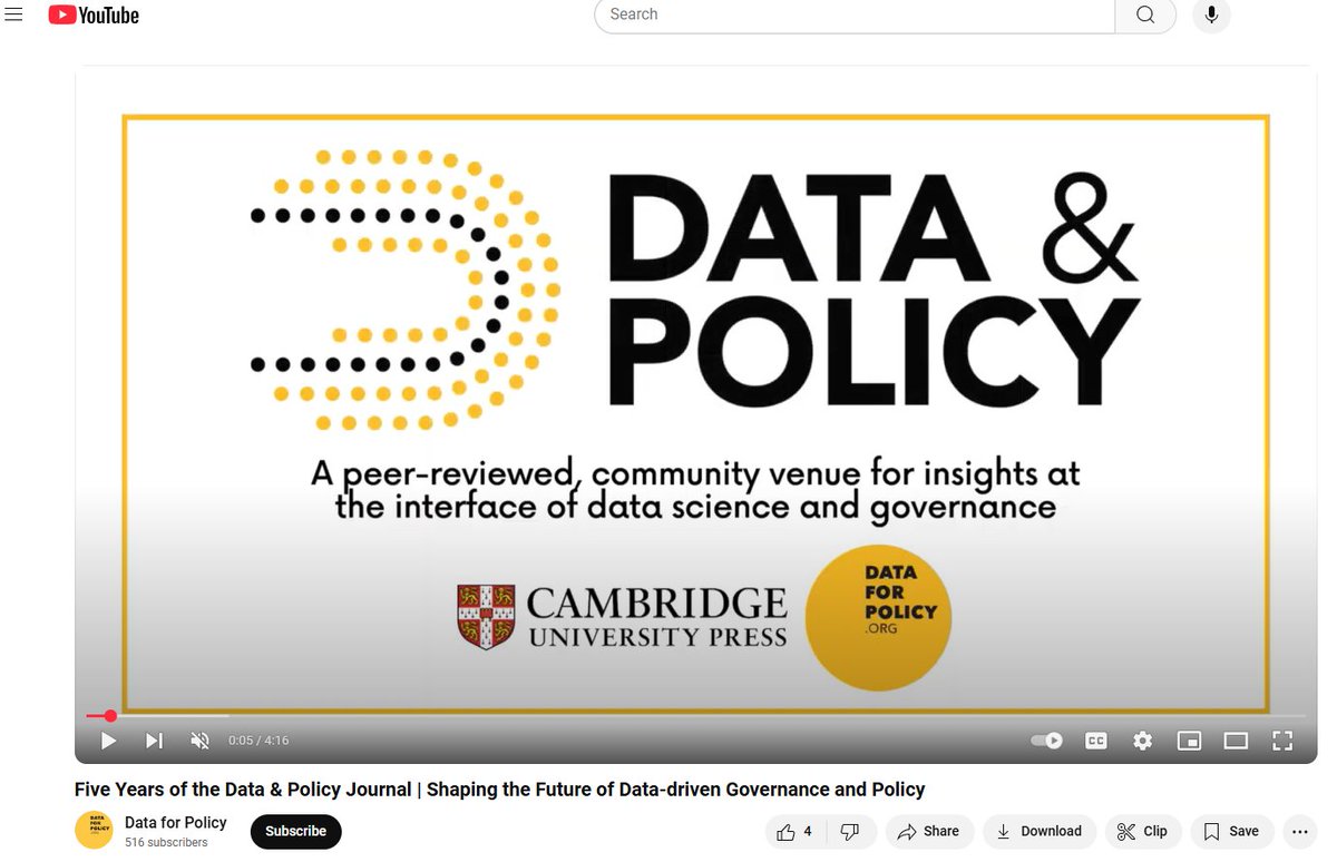 Celebrating 5 years of the Data &amp; Policy journal! Watch this video to see how we've evolved as a platform for global conversations on the intersection of data science, AI, and public policy.