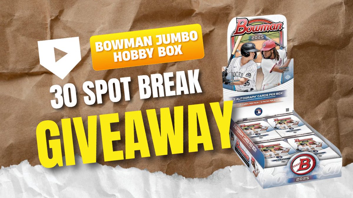 2025 Bowman goes live next week and we are going to break a Jumbo Hobby box with 3 autos!

In celebration we are running a FREE card giveaway with 30 winners selected!

Here is how you can be eligible:
1. Like and share this post
2. Be (or become) a paid subscriber of Prospects