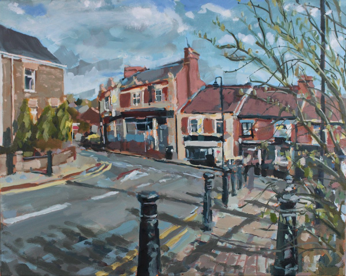Chainsaw_McGinn's tweet image. My Beautiful Neighbourhood. Flass Corner, Ushaw Moor, oil on canvas 16 x 20 inches. #CoDurham #Durham #pleinair #landscapepainter #oiloncanvas #urbanlandscape #DH7 @GrimArtGroup