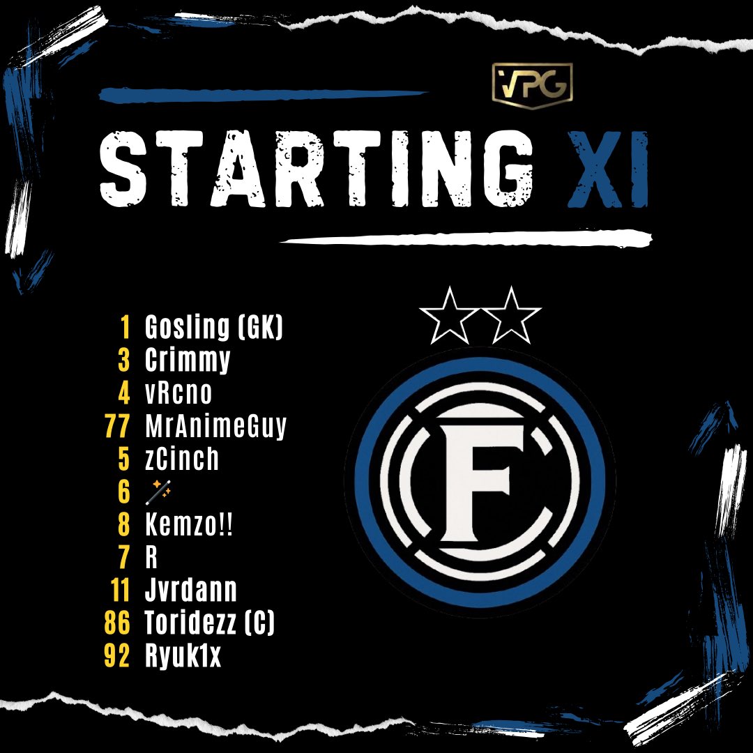 Team For our first <a href="/OfficialVPG/">Virtual Pro Gaming</a> night from taking over . 

8pm <a href="/VPGUK/">VPG United Kingdom</a> 
🆚
Drillerz Esports 

8:25pm <a href="/OfficialVPG/">Virtual Pro Gaming</a> Pro Series
🆚
Glens Es

8:45pm <a href="/VPGEurope/">Virtual Pro Gaming | Europe</a> 
🆚
FC Sunrise

9:15pm <a href="/VPGEurope/">Virtual Pro Gaming | Europe</a> 
🆚
Helios Esports 

Let’s start OUR season off well and work to the top come on boys 💪🏿