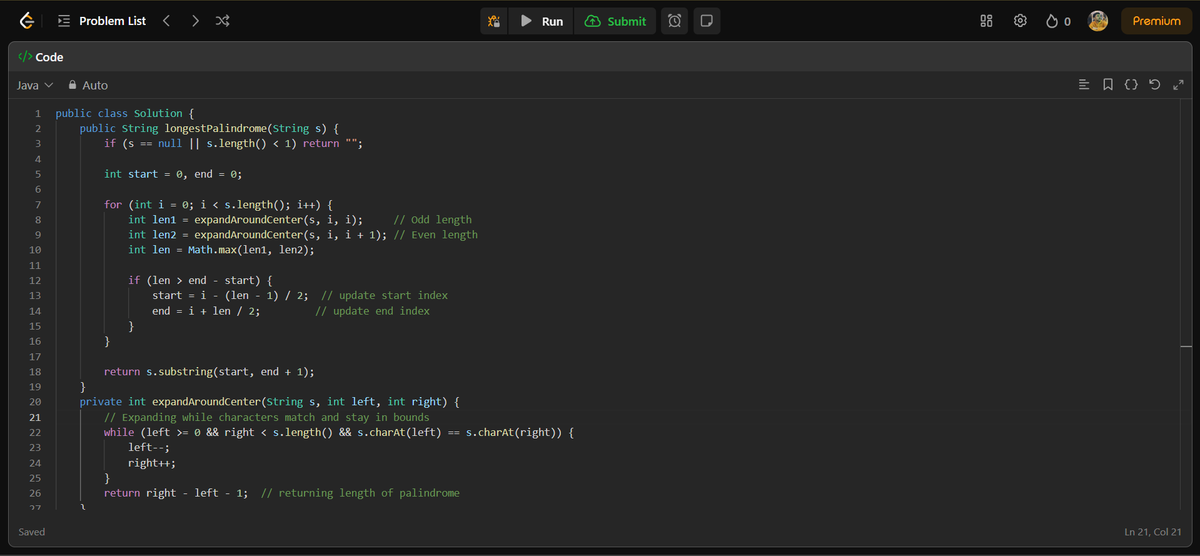 CipherArnav's tweet image. DAY-125 &quot; Longest Palindrome Substring &quot;