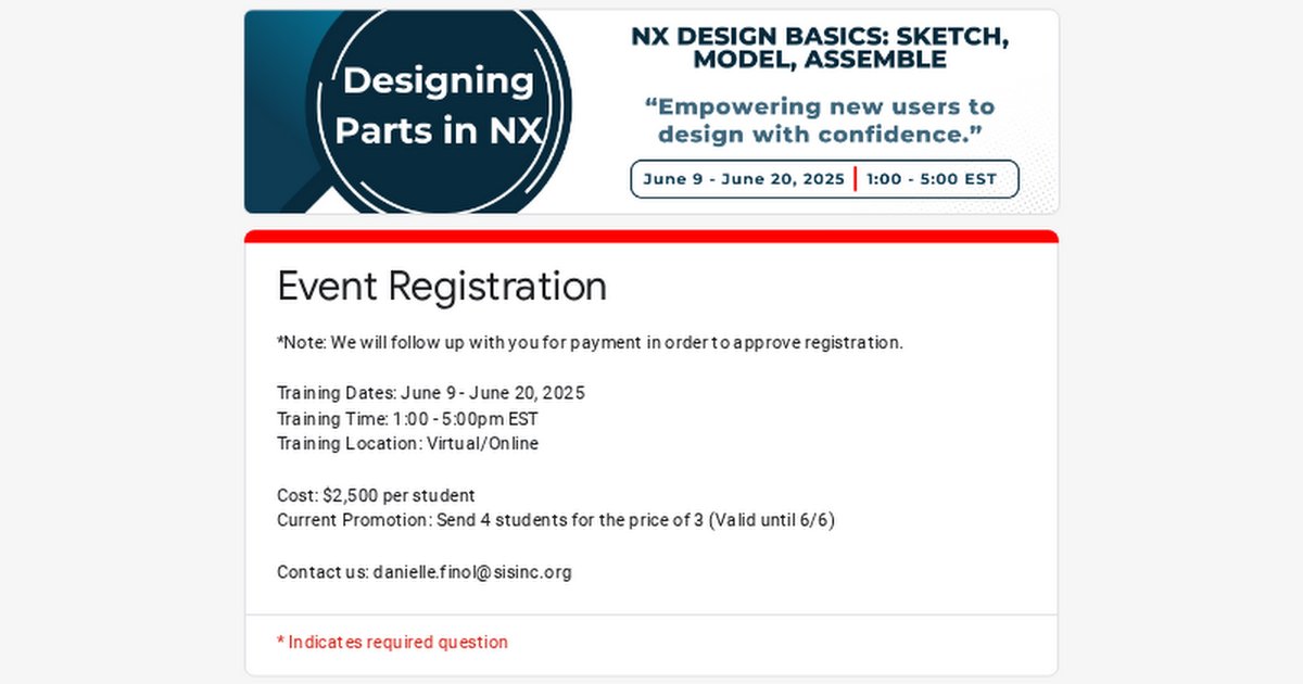 SISINC1's tweet image. We’re excited to launch our latest training course: Designing Parts in NX – perfect for beginners ready to dive into Siemens NX CAD software! 

Enroll now and take your design skills to the next level!

Enroll Here: zurl.co/rQ3Or 

#NXDesign #CADTraining #SiemensNX