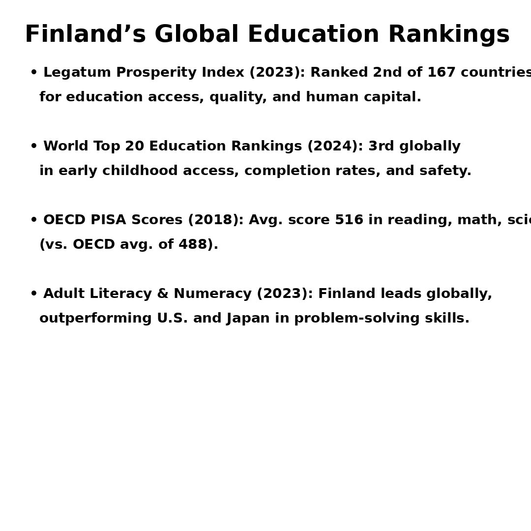 TimMars11's tweet image. Why is Finland a global leader in education?

Because they invest early — and for everyone.

This isn’t luck — it’s policy.
Let’s bring these results home. 🇺🇸

#GlobalEducation #StartSmart #PreschoolMatters #AmericaCanLead