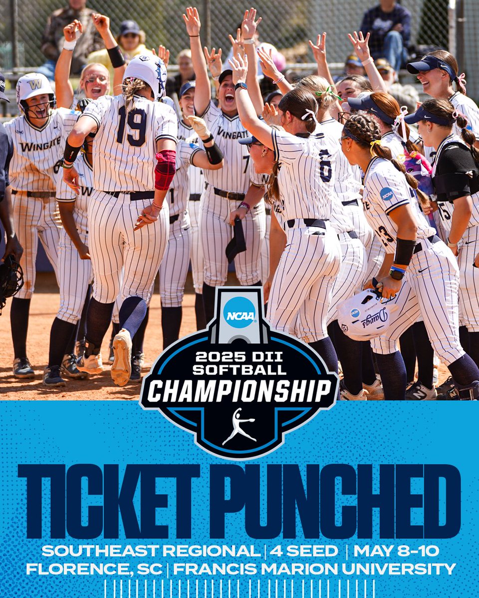 Wingate Bulldogs (@wu_bulldogs) on Twitter photo ποΈTICKET PUNCHEDποΈ
<a href="/WingateSoftball/">Wingate Softball</a> has earned a bid to the <a href="/NCAADII/">NCAA Division II</a> Tourney for the fourth straight year!
The regular season SAC champs open tourney play Thursday in South Carolina, taking on Flagler
Story | tinyurl.com/2y7857nj
#OneDog ποΈTICKET PUNCHEDποΈ
<a href="/WingateSoftball/">Wingate Softball</a> has earned a bid to the <a href="/NCAADII/">NCAA Division II</a> Tourney for the fourth straight year!
The regular season SAC champs open tourney play Thursday in South Carolina, taking on Flagler
Story | tinyurl.com/2y7857nj
#OneDog