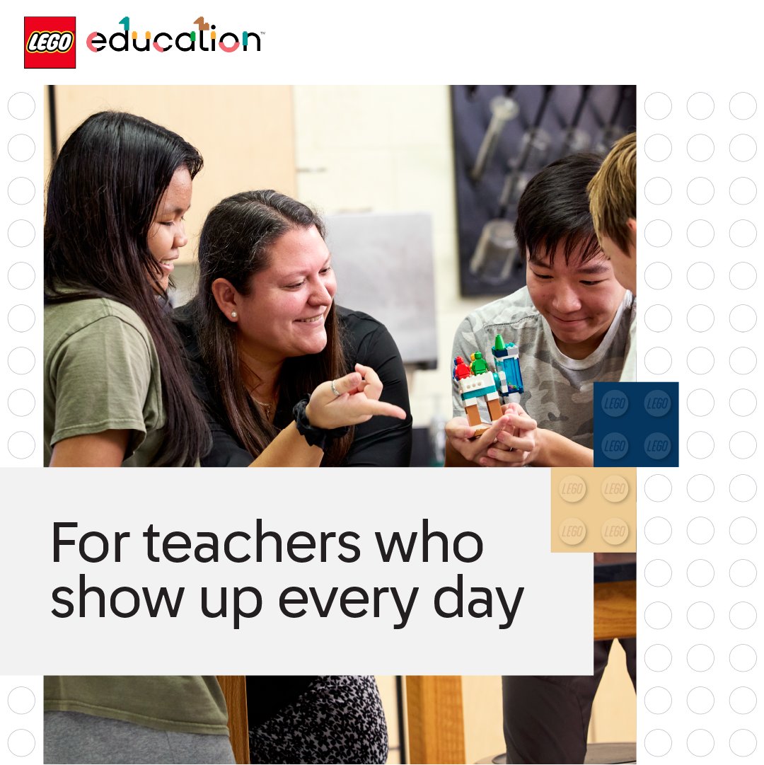 LEGO_Education's tweet photo. Teacher Appreciation Week is a time to reflect on everything teachers do and show them the recognition they deserve. Tag a teacher who immediately comes to mind and share how they make a positive impact on your school. ​​#TeacherAppreciationWeek https://t.co/TQhnyoxTLi