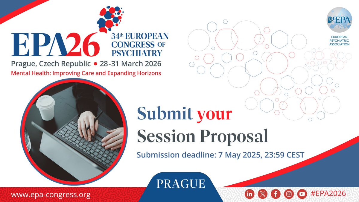 Submit your Session Proposal for #EPA2026 🧠  We encourage you to share your unique perspectives and contribute to a rich and diverse Scientific Programme. 📝  ➡️ Click here to submit your proposal: tinyurl.com/EPA-2026-Sessi….