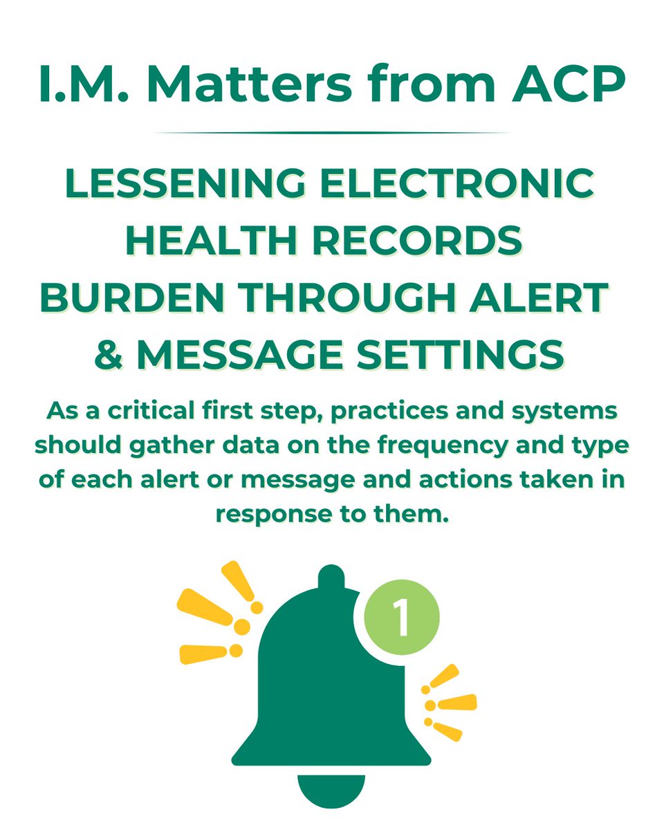 IowaACP's tweet image. As a critical first step, practices and systems should gather data on the frequency and type of each alert or message and actions taken in response to them.
🔗 Learn more: l8r.it/xH4w