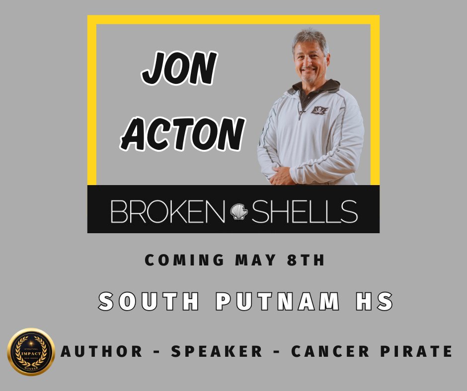 Jon David Acton (@acton_jon) on Twitter photo Honored to speak to <a href="/southputnamhs/">South Putnam High School</a> FCA on Thursday May 8th! #BrokenShells #Grit #cancerpirate ๐ดโโ ๏ธ <a href="/SouthPutnamCSC/">South Putnam Schools</a> <a href="/TheFCATeam/">FCA</a> Honored to speak to <a href="/southputnamhs/">South Putnam High School</a> FCA on Thursday May 8th! #BrokenShells #Grit #cancerpirate ๐ดโโ ๏ธ <a href="/SouthPutnamCSC/">South Putnam Schools</a> <a href="/TheFCATeam/">FCA</a>