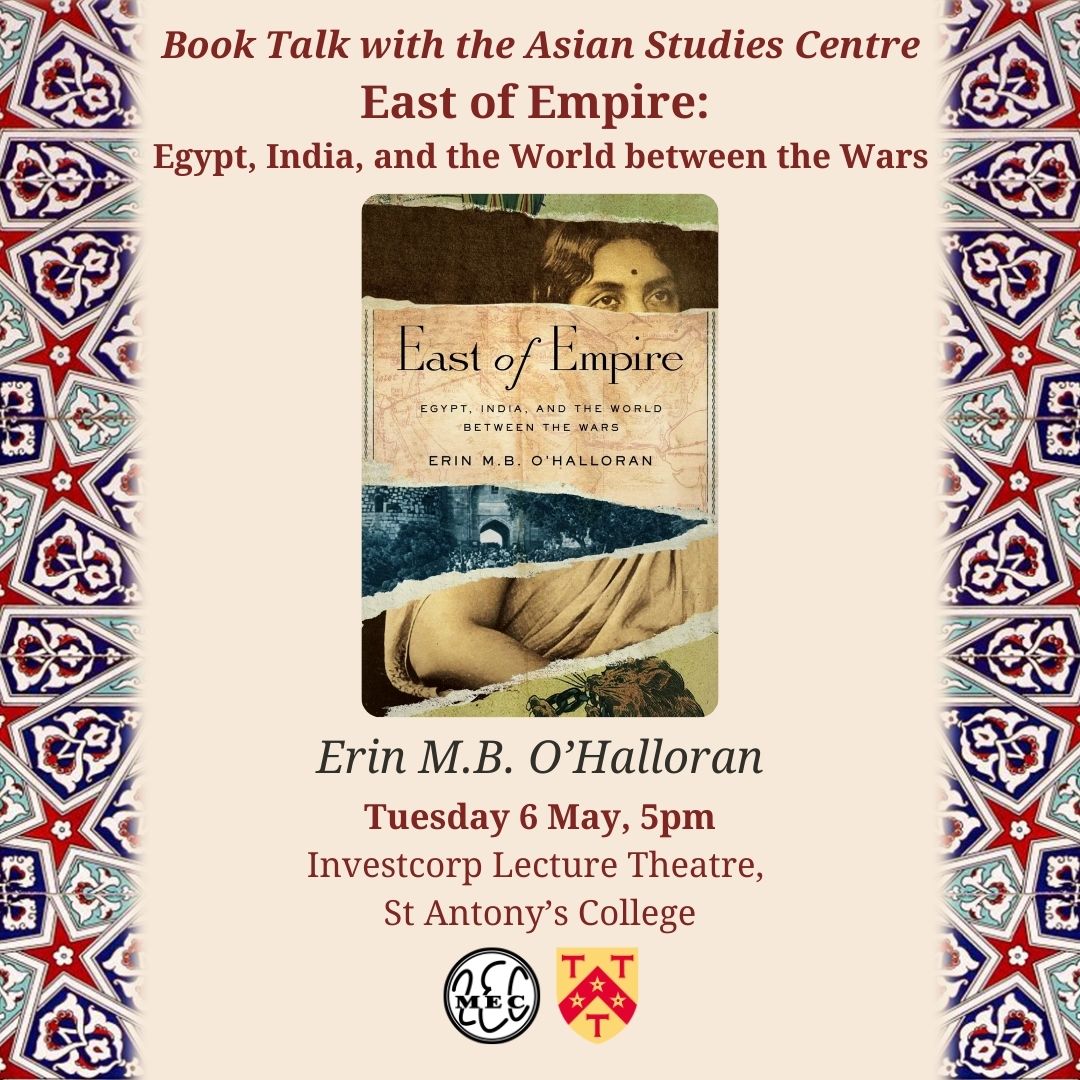 OxfordUniversityMEC (@oxfordmec) on Twitter photo We are excited to have Dr Erin MB O'Halloran with us from <a href="/UCamArchaeology/">Cambridge Archaeology</a> to talk about her new book 'East of Empire' (2025, <a href="/stanfordpress/">Stanford Press</a>) tomorrow! The seminar will be our first of the term and is co-hosted with the <a href="/AsianStudies_Ox/">Asian Studies Centre</a>. We are excited to have Dr Erin MB O'Halloran with us from <a href="/UCamArchaeology/">Cambridge Archaeology</a> to talk about her new book 'East of Empire' (2025, <a href="/stanfordpress/">Stanford Press</a>) tomorrow! The seminar will be our first of the term and is co-hosted with the <a href="/AsianStudies_Ox/">Asian Studies Centre</a>.