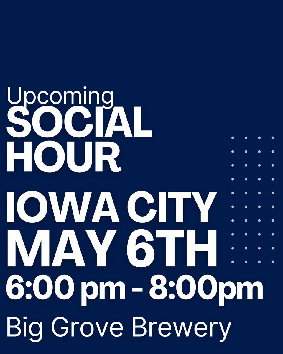 IowaACP's tweet image. Iowa City! Don't forget to join us at Big Grove Brewery on May 6th for a social hour with Iowa ACP. Members & non-members welcome to join!
🔗l8r.it/tGxy