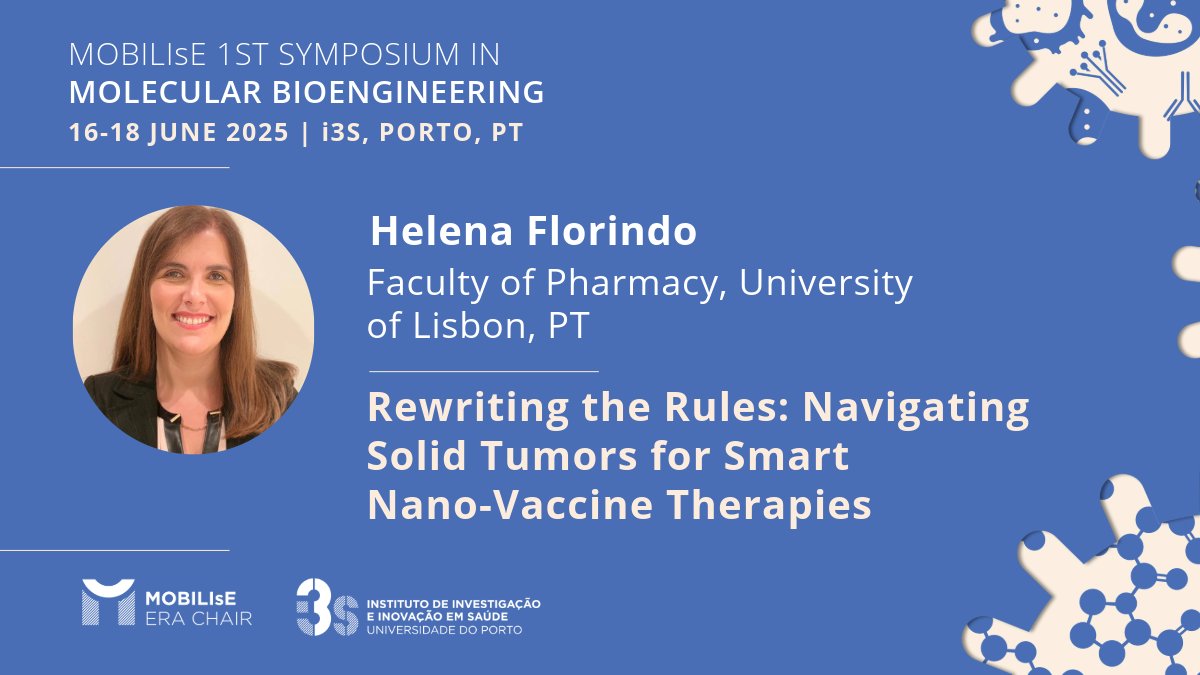 MOBILIsE (@mobilise_eu) on Twitter photo 💡We’re thrilled to welcome Helena Florindo as a speaker at our Symposium! She will be presenting her work developed at <a href="/FlorindoLab/">Helena F. Florindo</a>-<a href="/iMedULisboa/">iMed.ULisboa</a> and
debating the future of #immunotherapies. Check all details, register and submit your Abstract by May18th
👀bit.ly/4fYZVH9 💡We’re thrilled to welcome Helena Florindo as a speaker at our Symposium! She will be presenting her work developed at <a href="/FlorindoLab/">Helena F. Florindo</a>-<a href="/iMedULisboa/">iMed.ULisboa</a> and
debating the future of #immunotherapies. Check all details, register and submit your Abstract by May18th
👀bit.ly/4fYZVH9