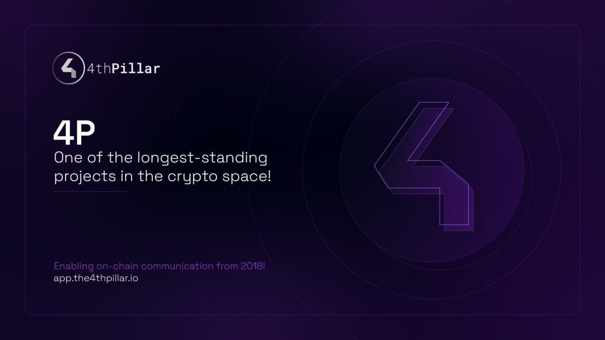 ⛓️ 4P – One of the longest-standing projects in the crypto space!
🏗 Pioneering the first on-chain email &amp; data sharing protocol, deployed on Ethereum L1 back in 2018.
Still building. Still innovating. Always decentralized. 💪 #Web3History #4PBuild