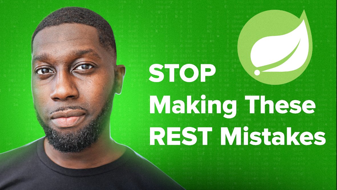 Most Spring Boot developers make these REST API mistakes... Are you one of them? 📺 Watch the full video here: youtu.be/EgQJRB9Vs3Y

After reviewing dozens of Java backend projects, I noticed the same issues again and again:
❌ Inconsistent resource naming
❌ Wrong HTTP status