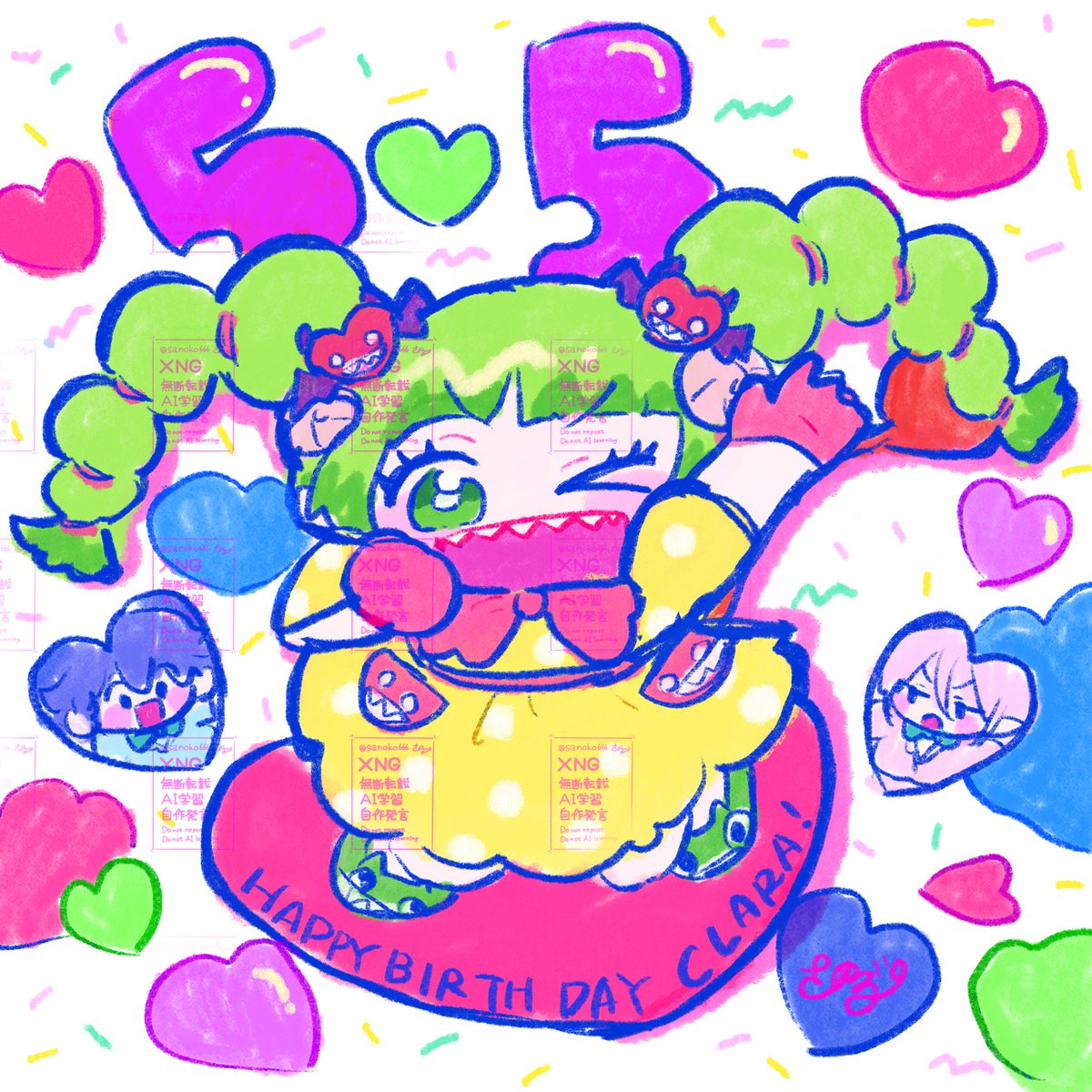 sanoko666's tweet photo. 🩷🎂🎉💚
 #ウァラク・クララ生誕祭2025 https://t.co/3brQQADtx7