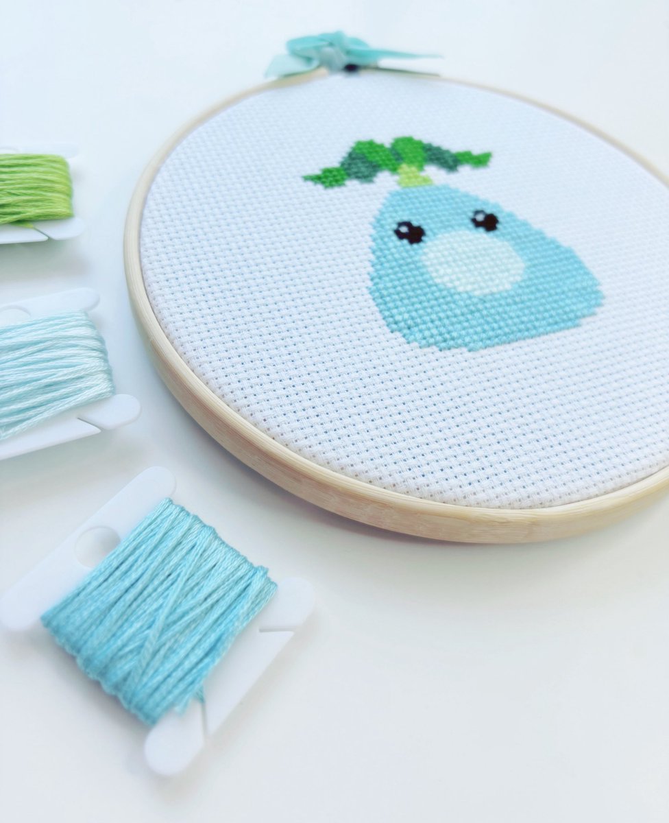 Wenffyria's tweet photo. Little Pianta side project I made for a streamer friend as a break from my big Pokémon cross stitch 💚🩵

Pattern is by BeesOnToast!

#crossstitch #pianta #supermariosunshine https://t.co/7nlBsPlJXQ