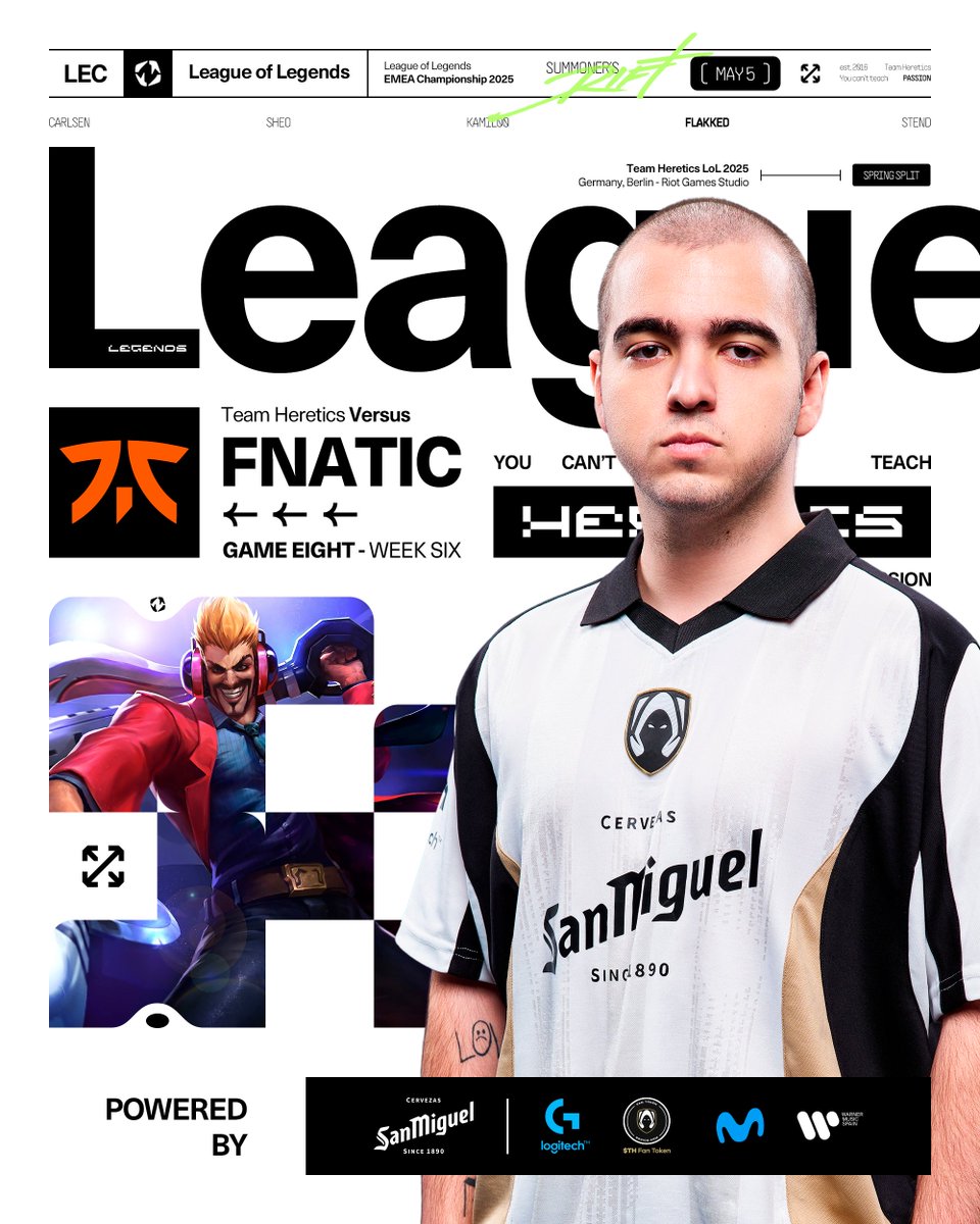 Securing playoffs is in our hands.

Facing <a href="/FNATIC/">FNATIC</a> at 17:00h 🫡

#VamosHeretics | #LEC