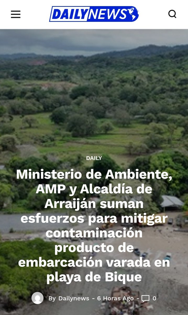 DailyNews507 (@dnews507) on Twitter photo Ministerio de Ambiente, AMP y Alcaldía de Arraiján suman esfuerzos para mitigar contaminación producto de embarcación varada en playa de Bique dailynews507.com/index.php/2025…
.
<a href="/MiAmbientePma/">Ministerio de Ambiente de Panamá</a> <a href="/AMP_Panama/">Autoridad Marítima de Panamá</a> <a href="/PanamaOesteC13/">DécimaProvinciaC13</a> #DNews507 Ministerio de Ambiente, AMP y Alcaldía de Arraiján suman esfuerzos para mitigar contaminación producto de embarcación varada en playa de Bique dailynews507.com/index.php/2025…
.
<a href="/MiAmbientePma/">Ministerio de Ambiente de Panamá</a> <a href="/AMP_Panama/">Autoridad Marítima de Panamá</a> <a href="/PanamaOesteC13/">DécimaProvinciaC13</a> #DNews507