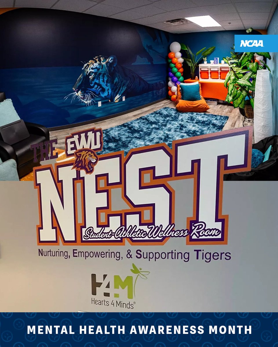 A new era of mental health support 💪

@ewu_athletics became the first HBCU to have a student-athlete wellness room with the opening of the N.E.S.T.!

#MentalHealthMonth | 📄 on.ncaa.com/ewu