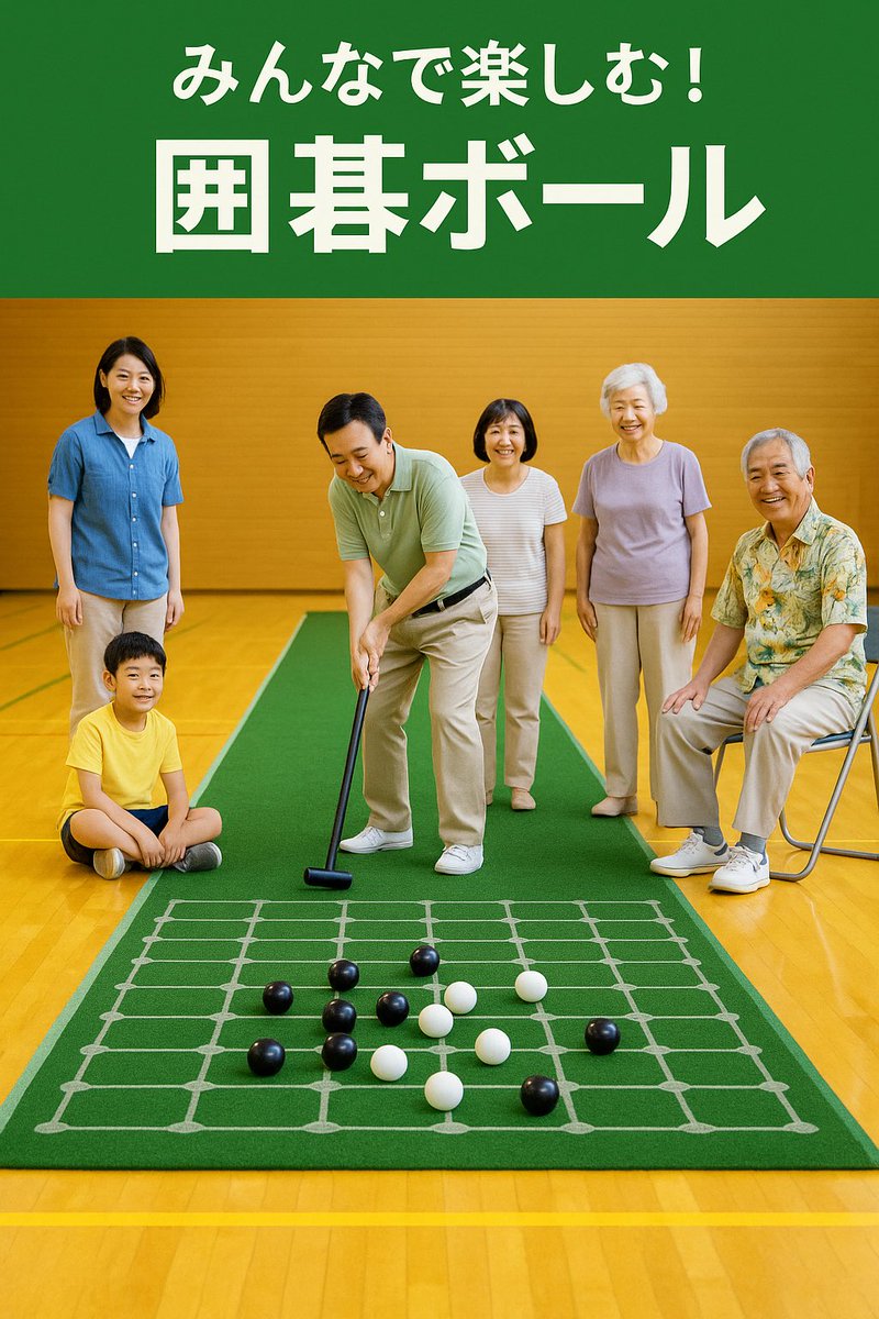 igoball's tweet photo. ① 【基本・認知度アップ用】
囲碁とボール？最初はみんなそう思います😄
でも一度体験すれば、子どもから高齢者まで夢中！
地域イベントや健康づくりに囲碁ボールを。
👉 https://t.co/EDqbJSJuXt
#囲碁ボール #ニュースポーツ #健康づくり #運動不足解消 #地域スポーツ https://t.co/OXMk54wccA