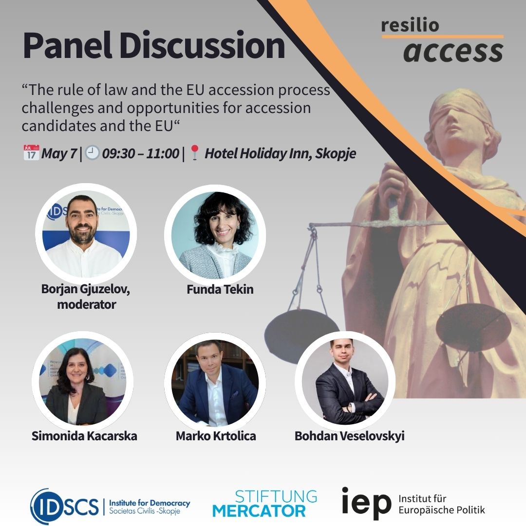 ИДСЦС-IDSCS (@idscs_skopje) on Twitter photo 🎙️ Leading experts will gather in Skopje on May 7 to discuss the resilience of the rule of law in EU candidate countries.
🕘 09:30 - 11:00 | Holiday Inn
Public panel within the RESILIO-ACCESS launch event. #RESILIOACCESS <a href="/IEP_Berlin/">Institut für Europäische Politik</a> 🎙️ Leading experts will gather in Skopje on May 7 to discuss the resilience of the rule of law in EU candidate countries.
🕘 09:30 - 11:00 | Holiday Inn
Public panel within the RESILIO-ACCESS launch event. #RESILIOACCESS <a href="/IEP_Berlin/">Institut für Europäische Politik</a>