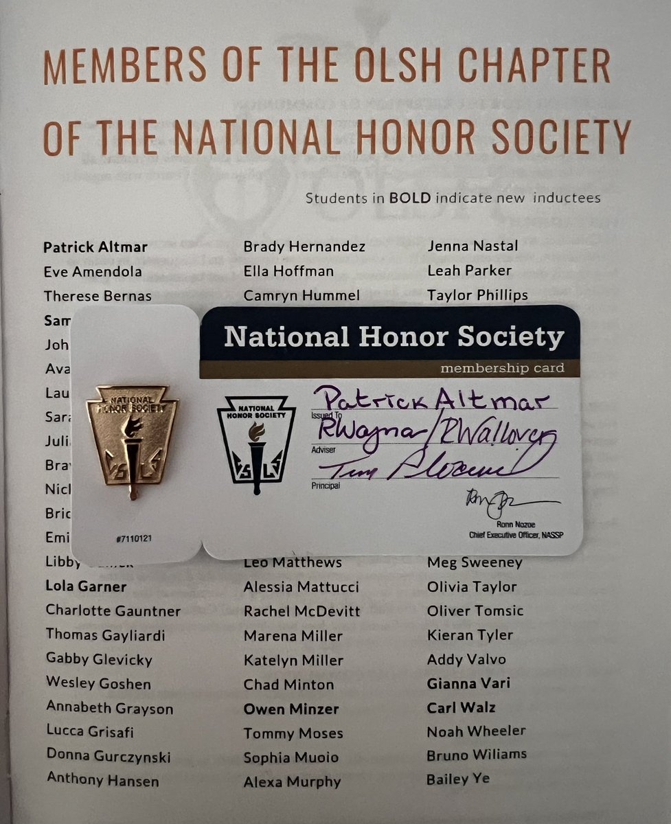 Blessed and Honored to have been inducted into the National Honors Society Chapter of OLSH yesterday.