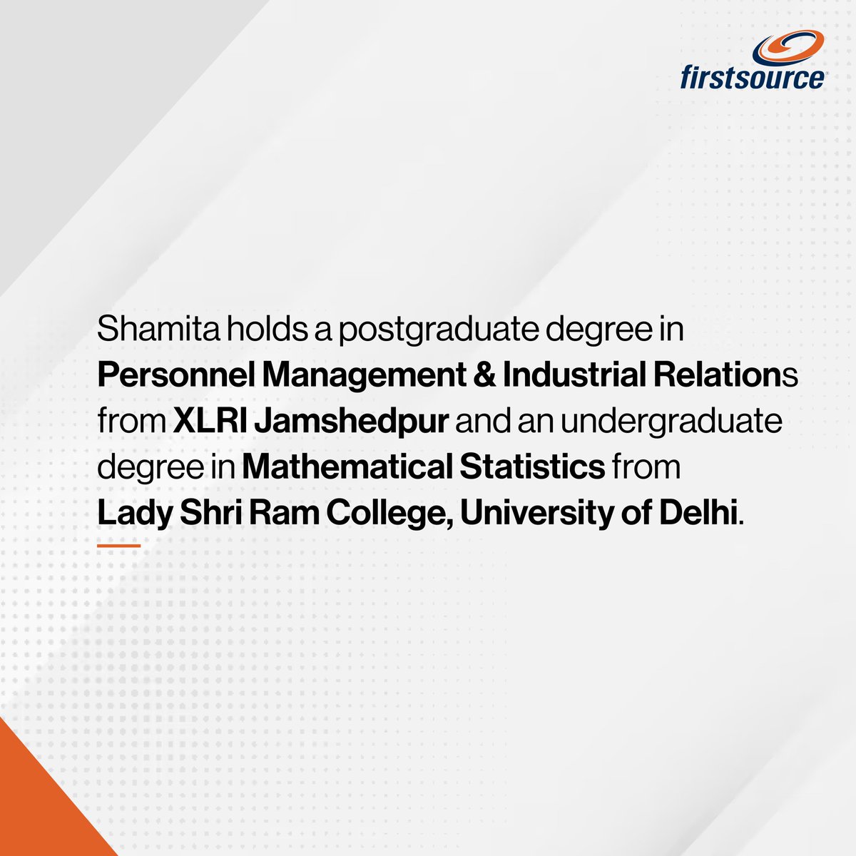 firstsource's tweet image. Welcome to #LifeAtFirstsource, Shamita Mukherjee!