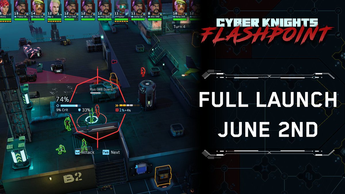 Cyber Knights: Flashpoint | Tactical Heist RPG (@cyberknightsrpg) on Twitter photo 4 weeks until launch!! โณ Our cyberpunk mercenaries RPG is exiting Early Access on June 2nd!
In-depth tactical combat, unique heist-planning strategy layer, and the extreme replayability our studio is known for.
Want to learn a little more about <a href="/TreseBrothers/">Trese Brothers Games | Strategy RPGs</a>? Check ๐ in ๐ฌ๐ 4 weeks until launch!! โณ Our cyberpunk mercenaries RPG is exiting Early Access on June 2nd!
In-depth tactical combat, unique heist-planning strategy layer, and the extreme replayability our studio is known for.
Want to learn a little more about <a href="/TreseBrothers/">Trese Brothers Games | Strategy RPGs</a>? Check ๐ in ๐ฌ๐