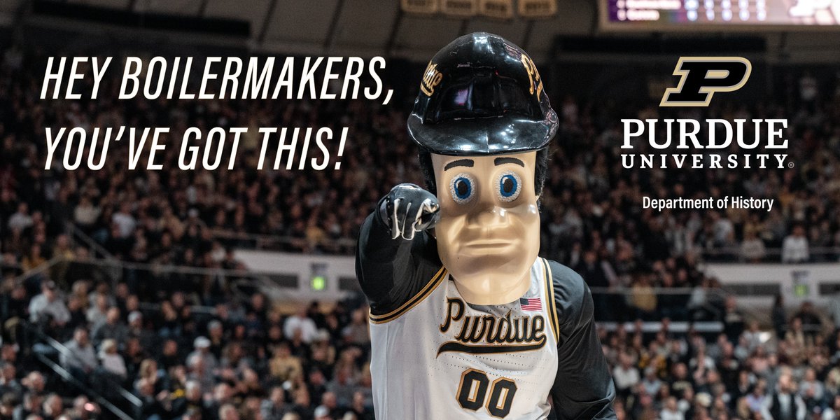 🖤💛 To all of our #historyatpurdue students: Best of luck during Finals Week!! It's been a challenging semester, but you've done a fantastic job!!
You've👏Got👏This👏