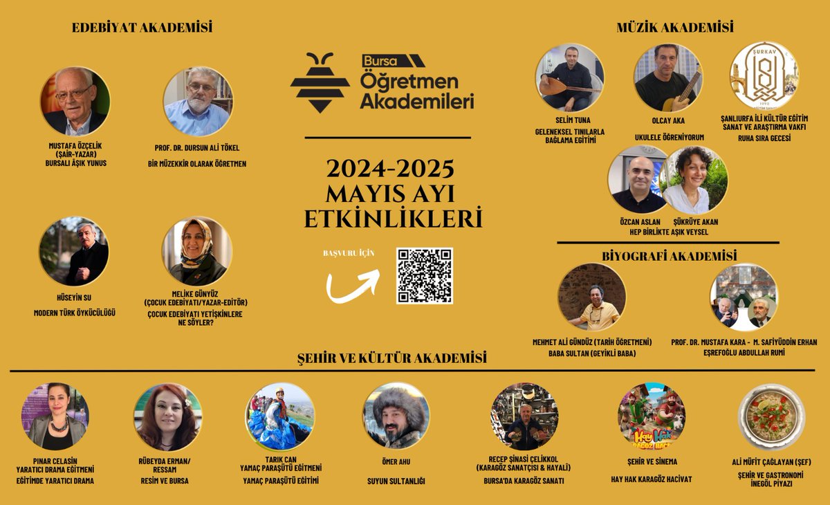 #BursaÖğretmenAkademileri
2024_2025 Mayıs Ayı Etkinlikleri
<a href="/Yusuf__Tekin/">Yusuf Tekin</a> 
<a href="/Alireisoglu34/">Dr. Ahmet ALİREİSOĞLU</a> 
<a href="/Muhammet_Asil61/">Muhammet ASİL</a>