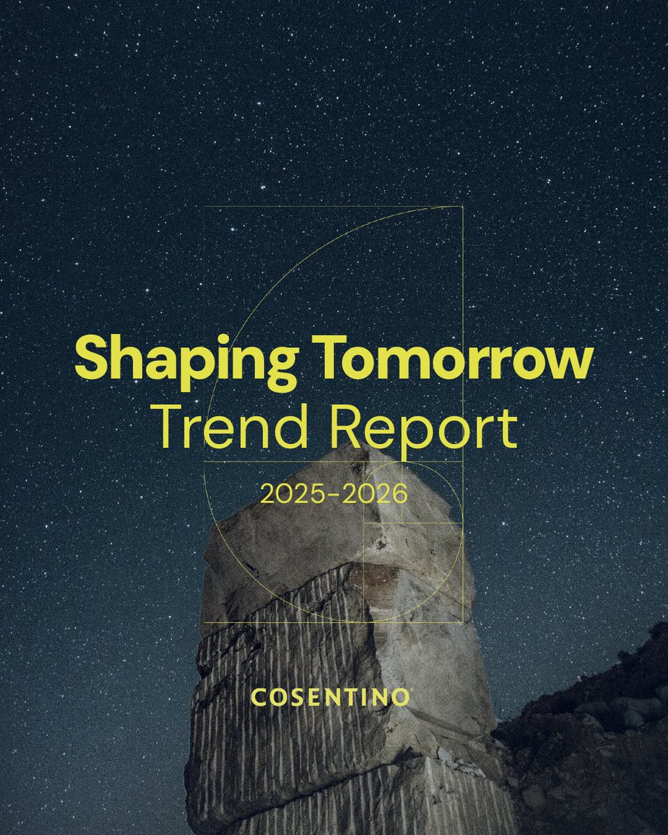 Presentamos nuestro primer Trend Report global: "Shaping Tomorrow: Future Design &amp; Architecture 2025-2026", una guía imprescindible con 5 macrotendencias clave: Origen, Refugio, Natura, Urban y Wonder. Descárgalo y déjate inspirar. cosentino.com/landings-es/tr…