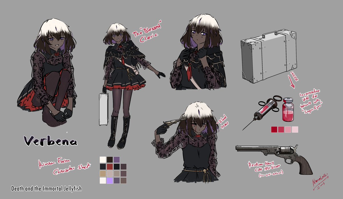 nless944's tweet image. Verbena, the Immortal Jellyfish [Character Sheet]