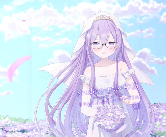 #Commission skebにてウェディングシオンのリクエストを頂きました(一部をトリミングして掲載しています) 