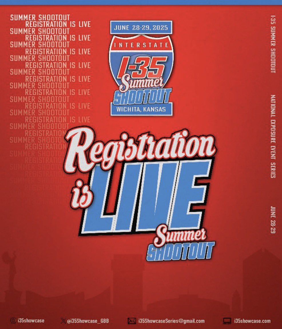 I-35 Showcase GBB (@i35showcase_gbb) on Twitter photo Excited to host Kansas United at the I-35 Summer Shootout! The <a href="/kansas_united/">Kansas United</a> 16U squad has multiple players holding MIAA Offers including <a href="/JaelaThompson2/">Jaela Thompson</a>!
ππ’πππππ π₯ππππ¦π§π₯ππ§ππ’π‘
register.ryzer.com/camp.cfm?id=30β¦
π§πππ π₯ππππ¦π§π₯ππ§ππ’π‘
tourneymachine.com/Register/h2022β¦ Excited to host Kansas United at the I-35 Summer Shootout! The <a href="/kansas_united/">Kansas United</a> 16U squad has multiple players holding MIAA Offers including <a href="/JaelaThompson2/">Jaela Thompson</a>!
ππ’πππππ π₯ππππ¦π§π₯ππ§ππ’π‘
register.ryzer.com/camp.cfm?id=30β¦
π§πππ π₯ππππ¦π§π₯ππ§ππ’π‘
tourneymachine.com/Register/h2022β¦