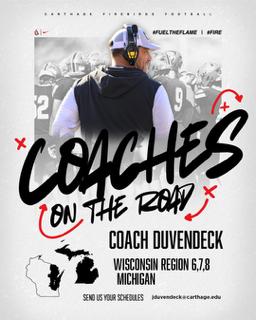 Jeff Duvendeck (@oline_tek) on Twitter photo 🚨🔥Fired 🆙️ to hit the 🛣 recruiting Wisconsin’s best talent for <a href="/CarthageFB/">Carthage Football</a> Can’t wait to connect with the phenomenal coaches & players in WI. The passion & grit in WI football is unmatched. Let’s talk about your future with the FireBirds! #FIRE #FuelTheFlame 📢🚨 🚨🔥Fired 🆙️ to hit the 🛣 recruiting Wisconsin’s best talent for <a href="/CarthageFB/">Carthage Football</a> Can’t wait to connect with the phenomenal coaches & players in WI. The passion & grit in WI football is unmatched. Let’s talk about your future with the FireBirds! #FIRE #FuelTheFlame 📢🚨