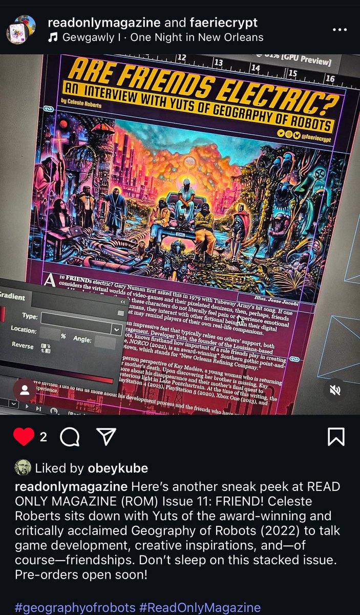 Celeste (@faeriecrypt) on Twitter photo Sneak peek of our interview with <a href="/roboticgeo/">geographyofrobots</a> for READ ONLY MAGAZINE! We’ll share pre-order info in the near future.
So excited to have had this opportunity to learn more about Yuts’ gaming background and his inspirations for NORCO (and additional projects). Sneak peek of our interview with <a href="/roboticgeo/">geographyofrobots</a> for READ ONLY MAGAZINE! We’ll share pre-order info in the near future.
So excited to have had this opportunity to learn more about Yuts’ gaming background and his inspirations for NORCO (and additional projects).