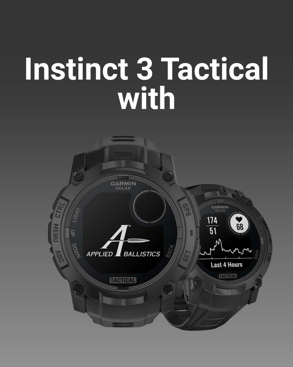 AppliBallistics's tweet photo. Introducing the Garmin Instinct 3 – Tactical Edition.

Learn more at https://t.co/2Qq8R16SXJ

#appliedballistics #thescienceofaccuracy #garmin #garmininstict3tactical https://t.co/slPj1Rl0uM