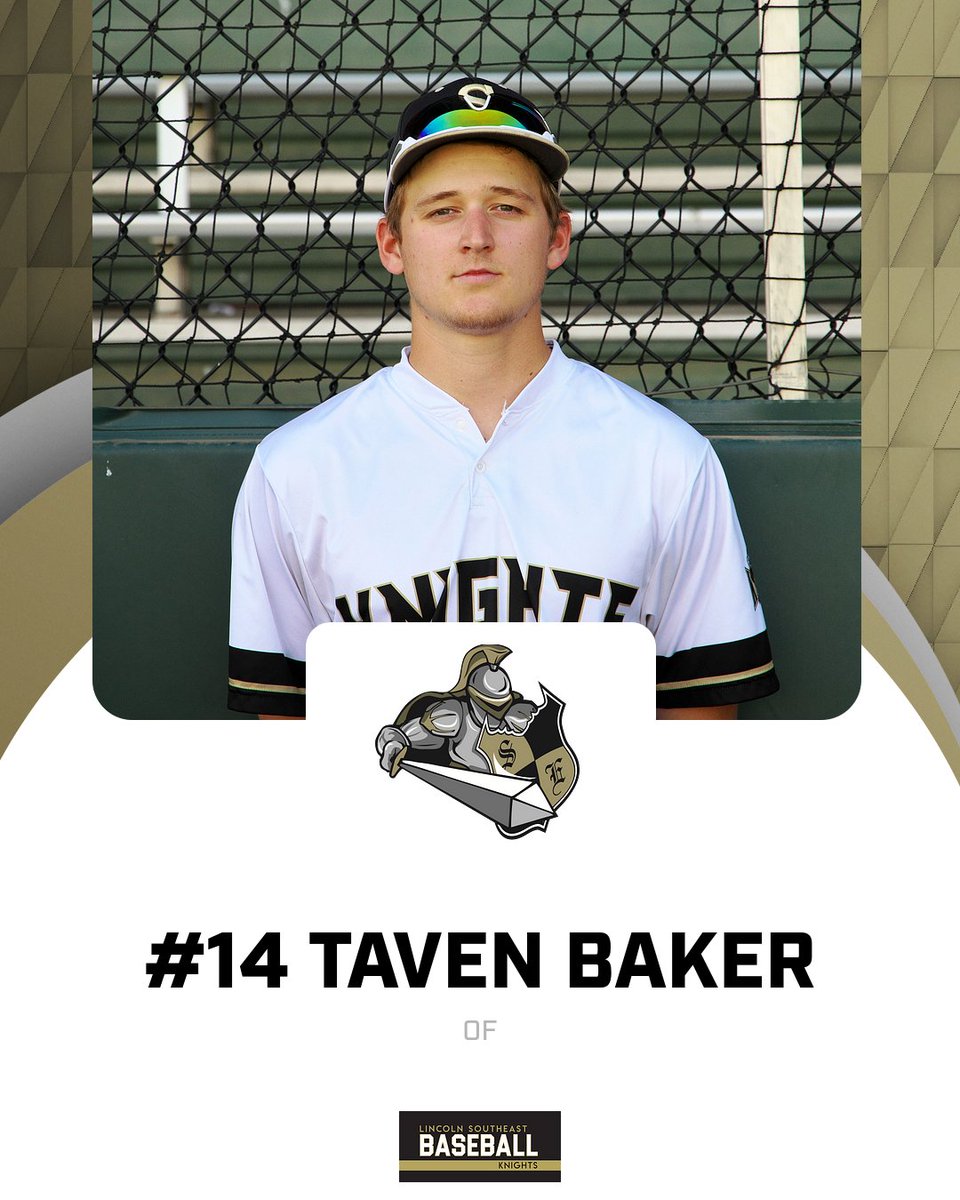 #14 Taven Baker
Favorite MLB Team- Atlanta Braves
Favorite Athlete- Mike Trout
Favorite Baseball Movie- The Sandlot
College Plans- SCC