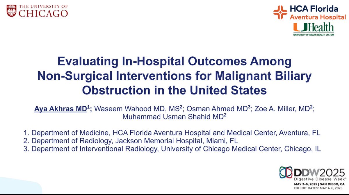 Aya Akhras, MD (@ayaakhras_) on Twitter photo 🎤 Today <a href="/DDWMeeting/">Digestive Disease Week</a>!
🤔 ERCP vs EUS vs PTBD: Which is safest for MBO?
We analyzed 196,000+ cases of MBO 2005-2020 to find out which approach is safest by tumor type.
📍 ASGE Oral Session #682, 6DE
📅 May 5
🕗 8:52–8:59 AM
#GITwitter #BeGutsy
#DDW2025 #GI #Biliary #Endoscopy 🎤 Today <a href="/DDWMeeting/">Digestive Disease Week</a>!
🤔 ERCP vs EUS vs PTBD: Which is safest for MBO?
We analyzed 196,000+ cases of MBO 2005-2020 to find out which approach is safest by tumor type.
📍 ASGE Oral Session #682, 6DE
📅 May 5
🕗 8:52–8:59 AM
#GITwitter #BeGutsy
#DDW2025 #GI #Biliary #Endoscopy