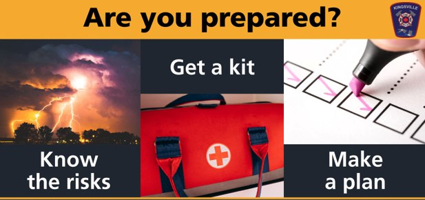 KingsvilleFD's tweet photo. 🚨Emergency Preparedness Week is Here! 🚨

Emergencies can strike at any time — are you ready?

✅Know the risks in your area
✅Make a household emergency plan
✅Build an emergency kit with essentials 

Preparedness saves lives. 
Let’s all do our part to be ready. 💪
#epweek2025 https://t.co/XqwZ14W3VC