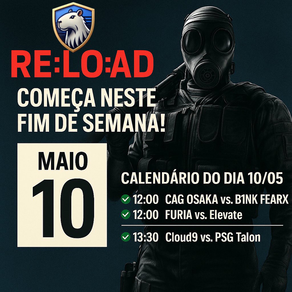 TeamSolidbrasil's tweet photo. 🎮 RE:LO:AD 2025 começa neste sábado (10/05)!

📅 Destaques do Dia:

12h – CAG Osaka x B1nk FearX | FURIA x Elevate
13h30 – Cloud9 x PSG Talon | Wildcard x SCARZ
16h – DarkZero x Fnatic | Falcons x LOUD
16h30 – G2 x Spacestation | FaZe x BDS
18h – W7M x MIBR | Secret x Liquid https://t.co/cjHa6YfGrl