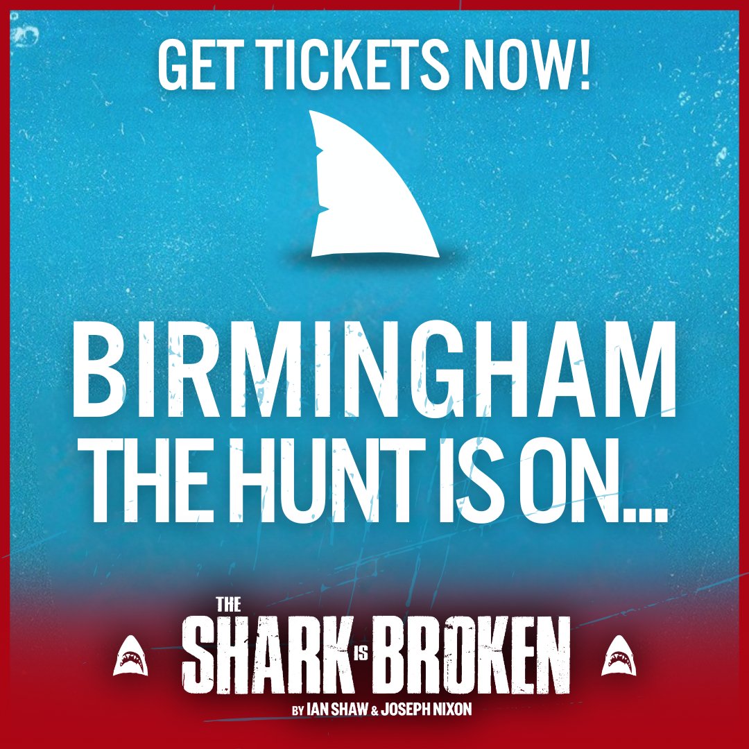 Birmingham, we’ve surfaced 🦈 Catch us at <a href="/BirminghamRep/">The Rep</a> from 6th - 10th May! LIMITED TICKETS REMAINING 🎟️

#TheSharkIsBroken #JAWS #UKTour