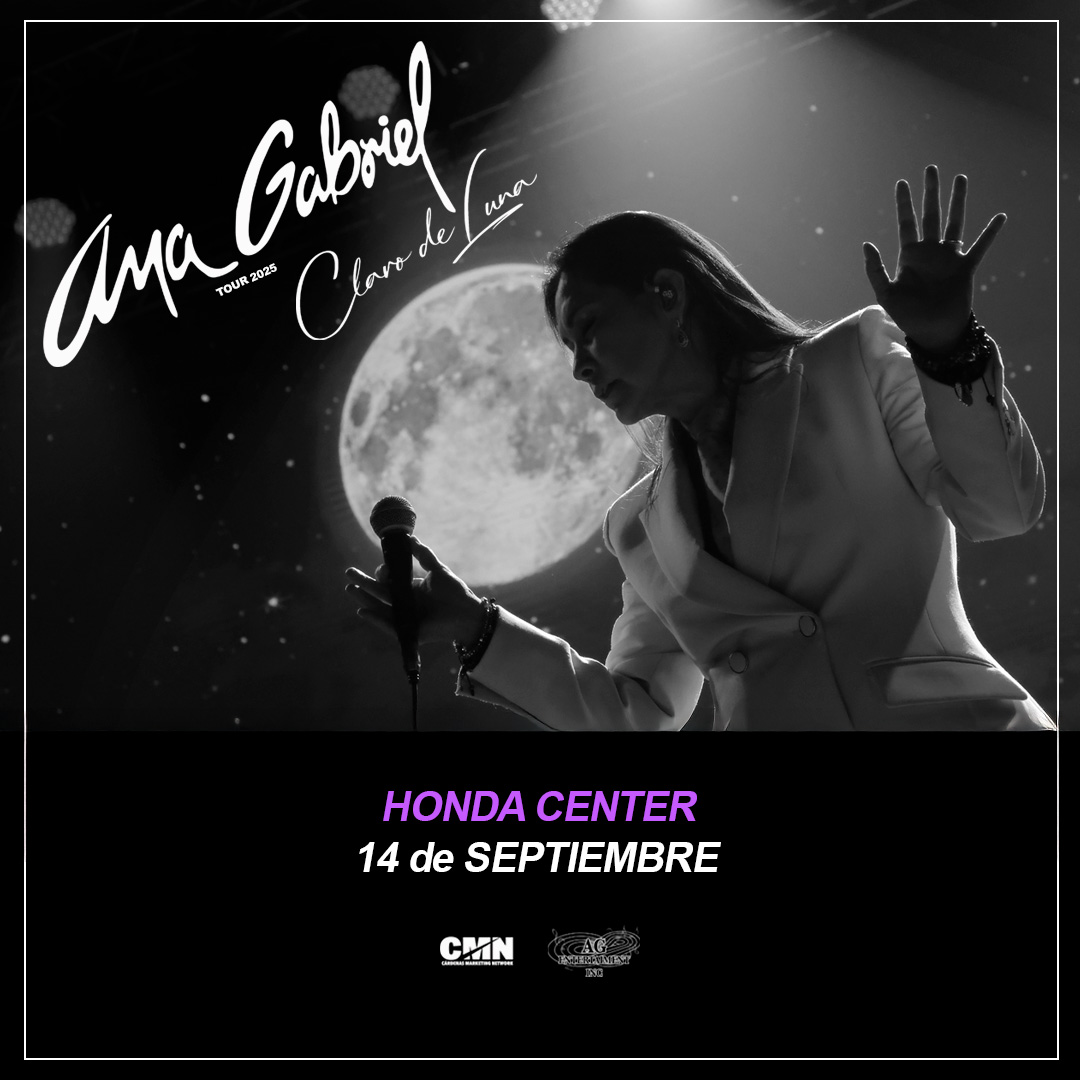 ANUNCIADO: <a href="/ANAGABRIELRL/">Ana Gabriel</a> trae su "Claro de Luna" Tour al Honda Center el 14 de septiembre!

🌙 Presale empieza el 8 de mayo a las 10 am [CODE: ENCORE]
🎤 Boletos a la venta viernes, 9 de mayo a las 10 am en Ticketmaster
🎟️: bit.ly/4j4PC5P