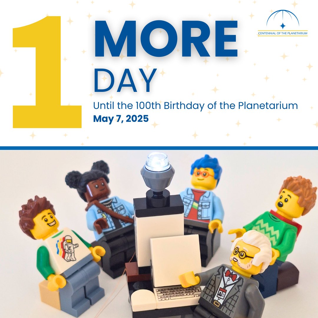 Tomorrow is the big day! Join us at 18:00 UTC for a live streamed celebration event, bringing together the global planetarium community to celebrate the last 100 years, and explore what the next centennial may hold. Learn more and get the link to join: planetarium100.org/centennial-pro…