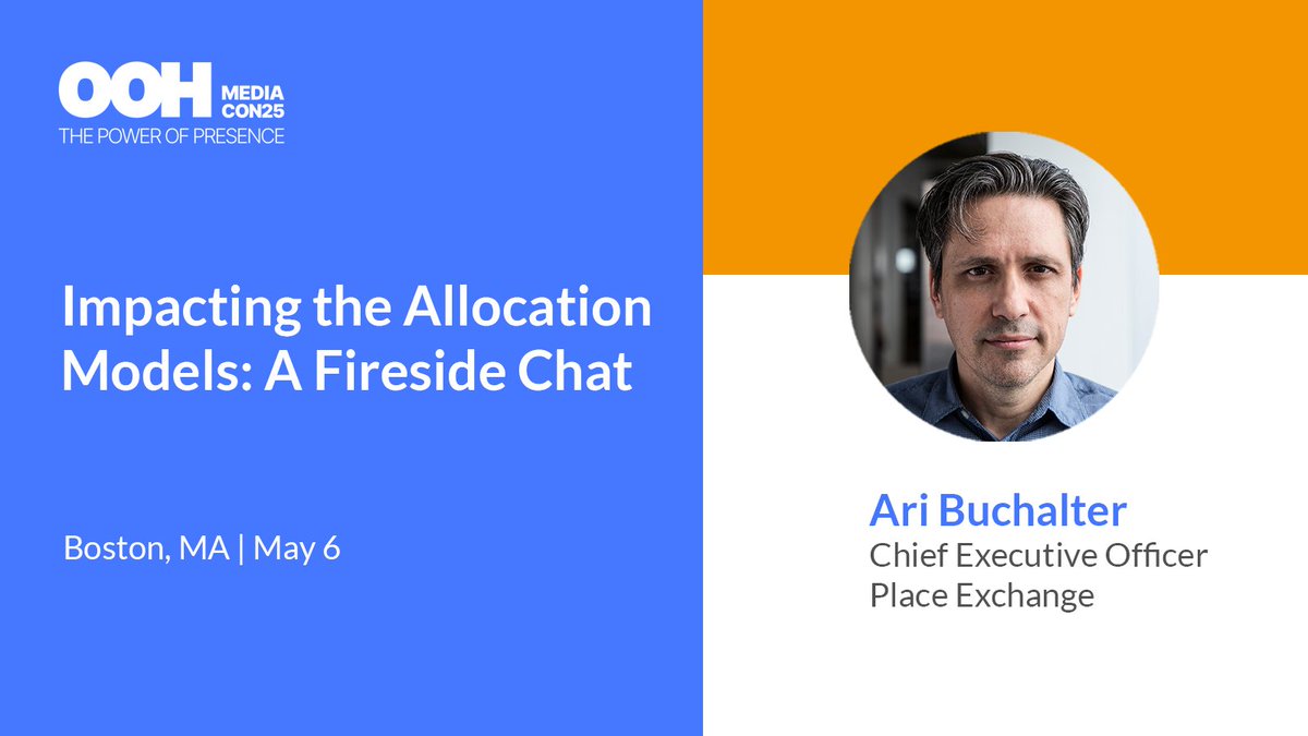 Place Exchange (@placeexchange) on Twitter photo We're excited to kick off @youroaaa's 2025 OOH Media Conference this week! Join Place Exchange CEO, Ari Buchalter in conversation with <a href="/keen_decisions/">Keen Decision Systems</a> Co-Founder and CEO, Greg Dolan on measurement and allocation models at the <a href="/reveal_mobile/">Reveal Mobile</a> Measurement track on Tuesday, May 6th. We're excited to kick off @youroaaa's 2025 OOH Media Conference this week! Join Place Exchange CEO, Ari Buchalter in conversation with <a href="/keen_decisions/">Keen Decision Systems</a> Co-Founder and CEO, Greg Dolan on measurement and allocation models at the <a href="/reveal_mobile/">Reveal Mobile</a> Measurement track on Tuesday, May 6th.