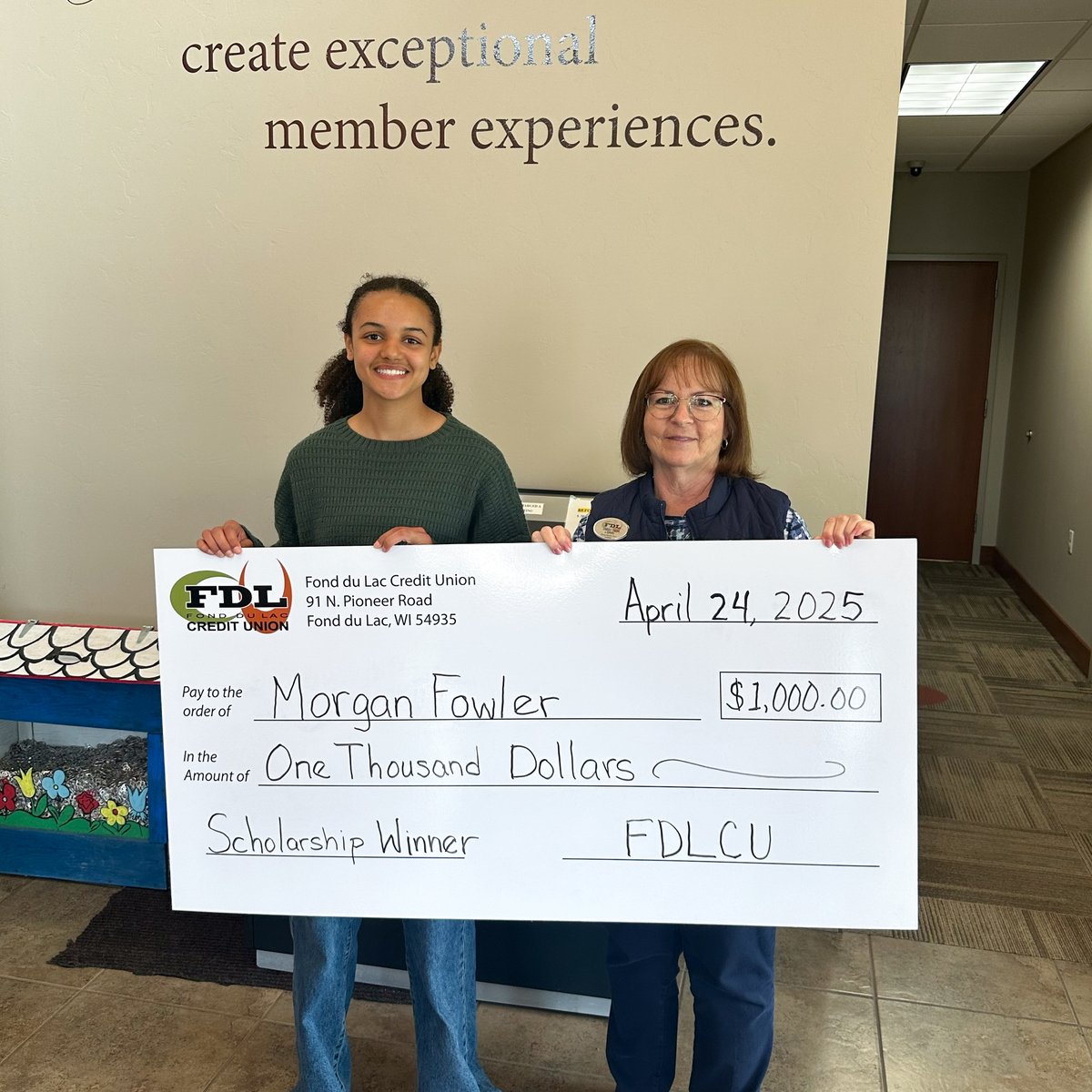 Fond du Lac Credit Union is proud to announce the recipients of our 2025 Scholarships! 

👏 Peyton will be attending Moraine Park Technical College. 
👏 Morgan will be heading to University of Wisconsin Madison. 

Best of luck as you chase your dreams —we are cheering you on!