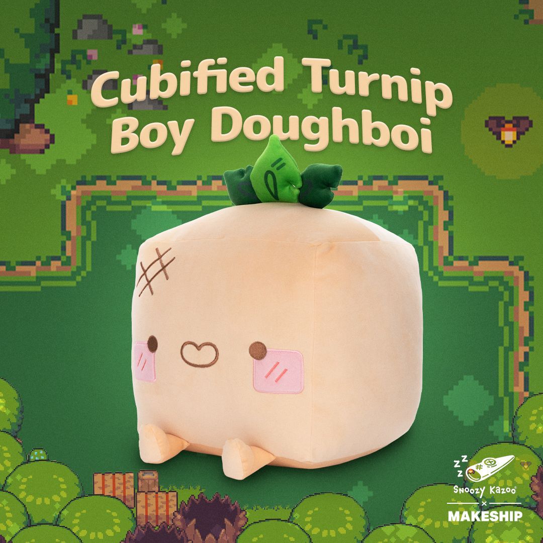 🌱 NEW #TURNIPBOY PLUSH?! 🧸 

Turnip Boy has been shoved into a trash compactor press &amp; turned into a CUBE by the wonderful @makeship!!! This giant squishy cube-y Turnip Boy is now available for you to use as a pillow &amp; drool all over! 

GET IT NOW 💨 
👉makeship.com/products/cubif…